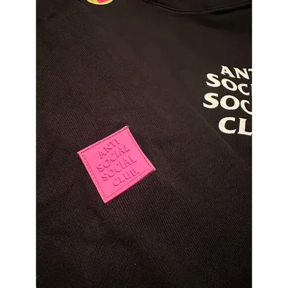 NWT Designer Anti Social Social Club Black Pull-over Hoodie Size M Unisex Design